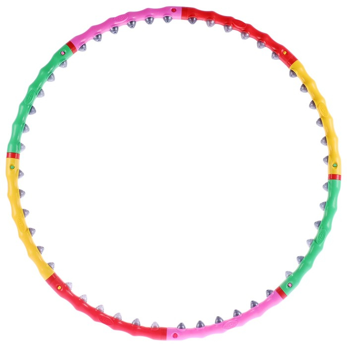 Обруч с резиновыми шипами ONLYTOP, разборный, d=98 см, 1,2 кг, цвета МИКС Обруч с резиновыми шипами ONLYTOP, разборный, d=98 см, 1,2 кг, цвета МИКС