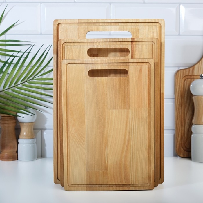 Набор досок разделочных из березы без подставки, 3 шт, 18х26, 20х30 и 23х34 см Набор досок разделочных из березы без подставки, 3 шт, 18х26, 20х30 и 23х34 см