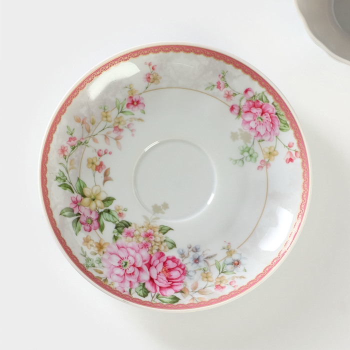 Чайная пара фарфоровая «Цветочный вальс», 275 мл Чайная пара фарфоровая «Цветочный вальс», 275 мл