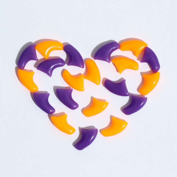 Когти накладные Когти накладные "Дуэт-Антицарапки" (20 шт), размер S, оранжевые-фиолетовые