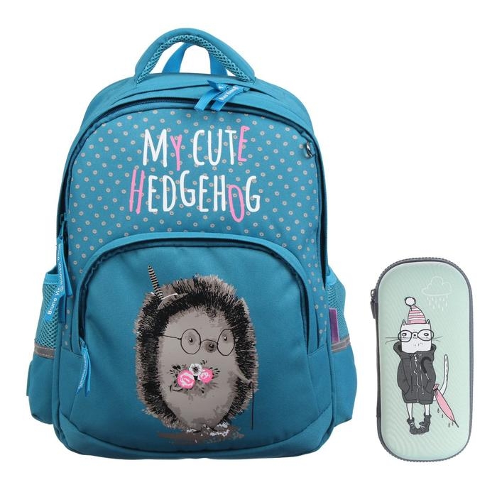 Рюкзак школьный Bruno Visconti Рюкзак школьный Bruno Visconti "Ёжик", 40 х 30 х 19 см, эргономичная спинка, пенал в подарок