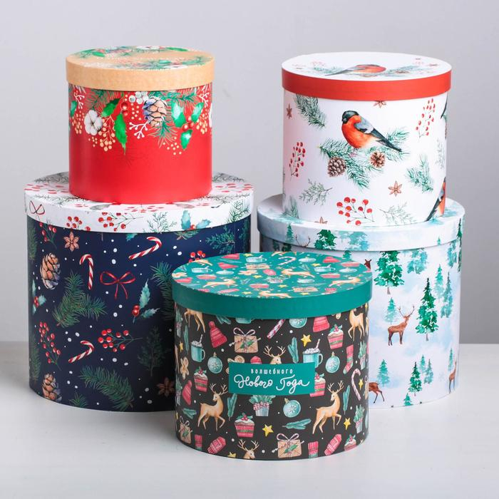 Набор подарочных коробок 5 в 1 «Европейский», 13 х 14‒19.5 х 22 см, Новый год Набор подарочных коробок 5 в 1 «Европейский», 13 х 14‒19.5 х 22 см, Новый год