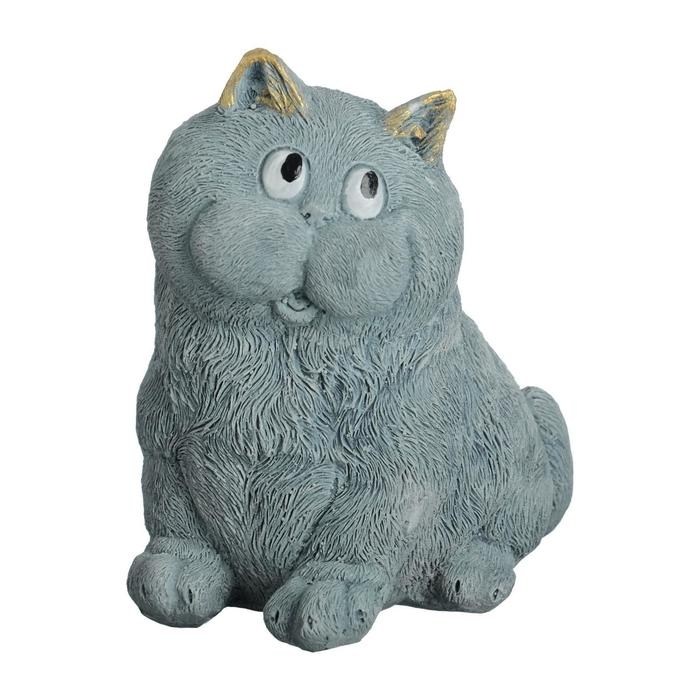 Фигура  Фигура "Кот сидит" серо-голубой, 10х9х11см