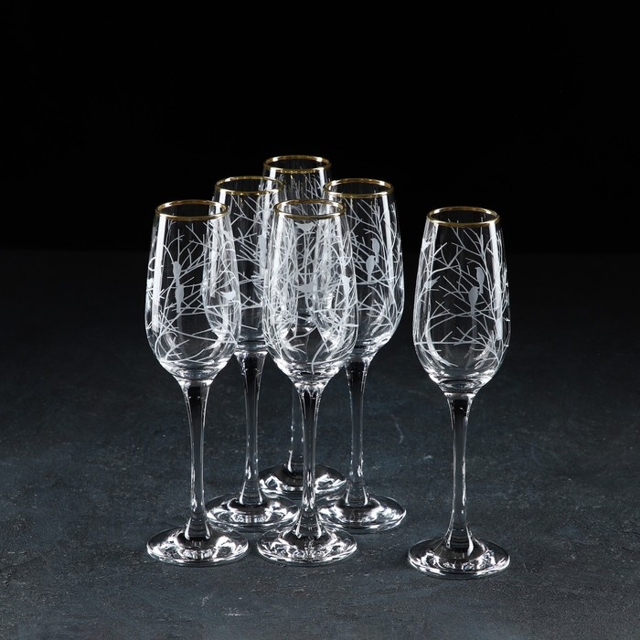 Набор бокалов «Венский лес», стеклянный, 210 мл, 6 шт Набор бокалов «Венский лес», стеклянный, 210 мл, 6 шт