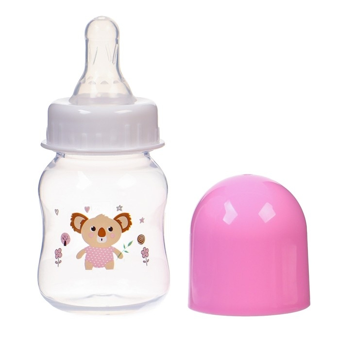Бутылочка для кормления, классическое горло, 60 мл., от 3 мес., цвет розовый Бутылочка для кормления, классическое горло, 60 мл., от 3 мес., цвет розовый