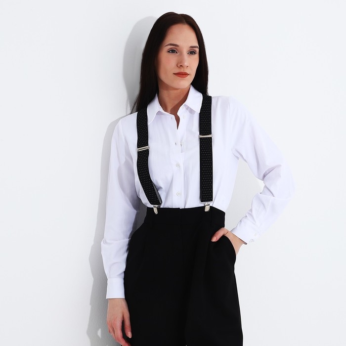 Подтяжки взрослые, ширина 2,5 см, цвет чёрный Подтяжки взрослые, ширина 2,5 см, цвет чёрный