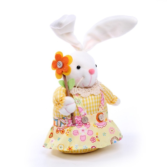 Мягкая игрушка «Зайка с цветком», 22 см