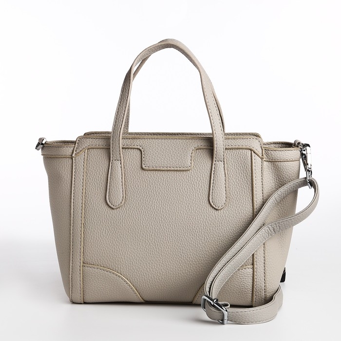 Сумка женская тоут на молнии, цвет серый