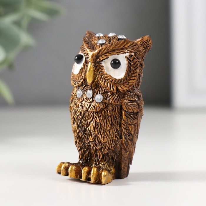 Сувенир полистоун Сувенир полистоун "Филин кофейный" стразы 4,8х2,2х1,8 см