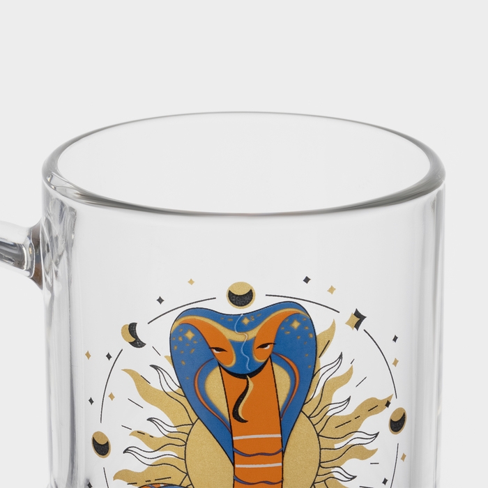 Кружка стеклянная чайная «Мистические змеи», 320 мл, МИКС Кружка стеклянная чайная «Мистические змеи», 320 мл, МИКС