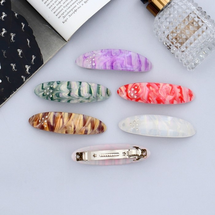 Заколка-автомат для волос Заколка-автомат для волос "Адель" разводы, 9 см, микс