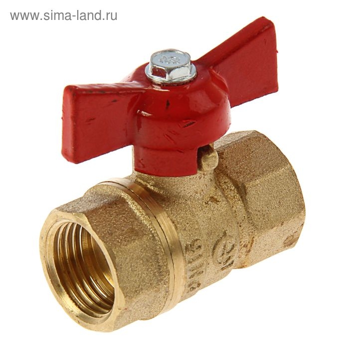 Кран шаровой Кран шаровой "ГАЛЛОП" DN-15 230, внутренняя/внутренняя резьба 1/2", бабочка