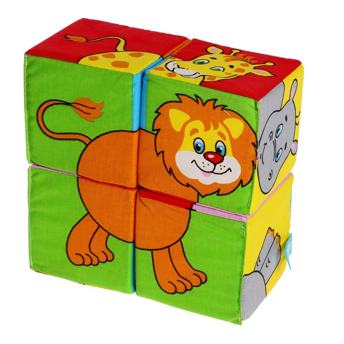 Набор развивающих мягких кубиков «Собери картинку. Животные 2» Набор развивающих мягких кубиков «Собери картинку. Животные 2»