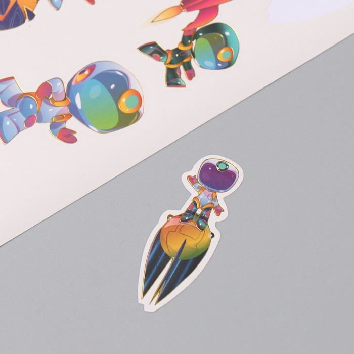 Фотоальбом 25 листов (наклейки+кольца)  Фотоальбом 25 листов (наклейки+кольца) "Покорение новых миров" тиснение серебро 19х27х3 см