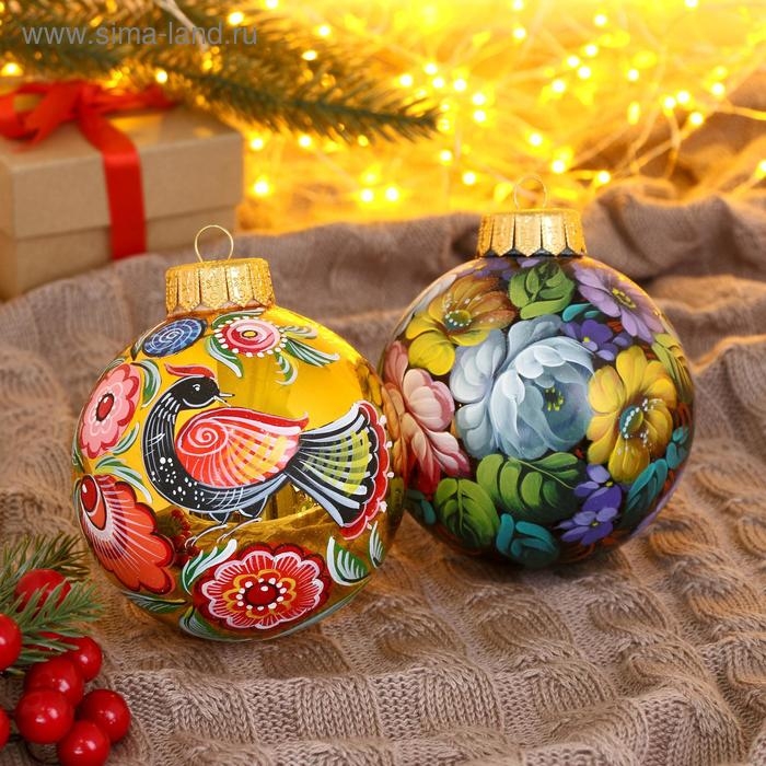 Набор из 2-х ёлочных шаров 100 мм «Вдохновение» Набор из 2-х ёлочных шаров 100 мм «Вдохновение»