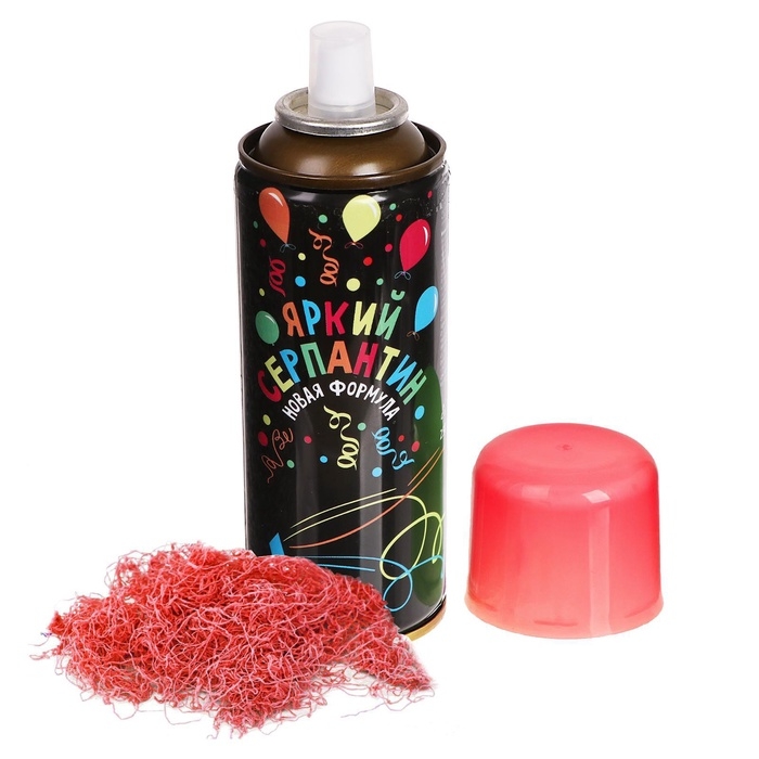 Спрей для новогоднего декора «Серпантин», 250 мл, цвет красный, на новый год