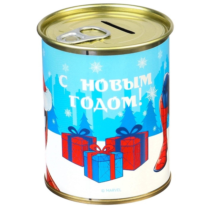 Новый год. Копилка Новый год. Копилка "С Новым годом!", 9.5х9.5х7.5 см, Человек паук