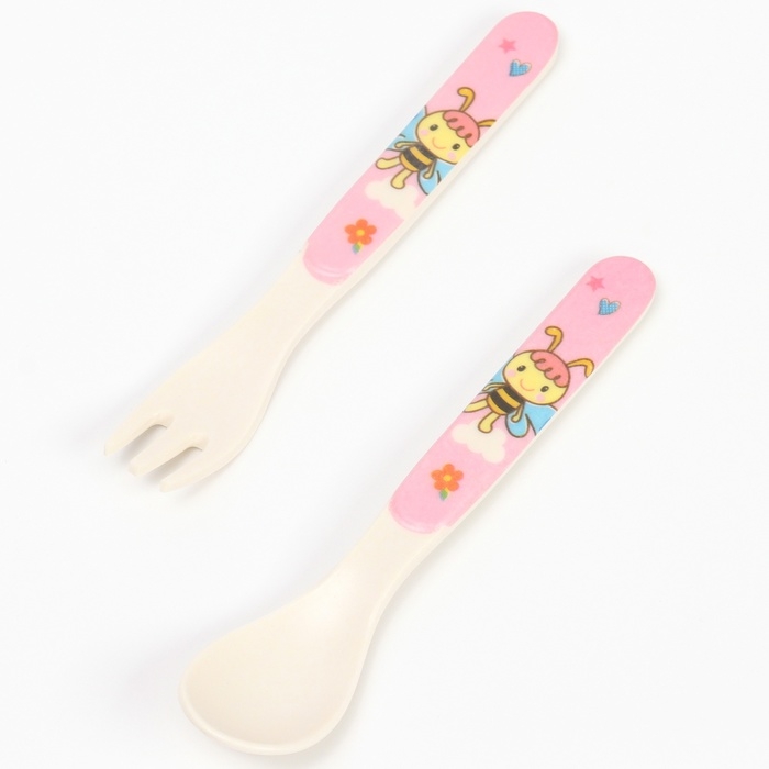 Набор бамбуковой посуды «Бабочка», 5 предметов: тарелка, миска, стакан, вилка, ложка Набор бамбуковой посуды «Бабочка», 5 предметов: тарелка, миска, стакан, вилка, ложка