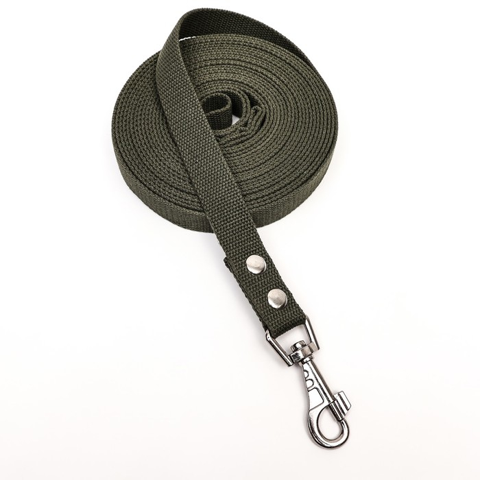 Поводок брезентовый 7 м х 2,5 см, тёмно-зелёный Поводок брезентовый 7 м х 2,5 см, тёмно-зелёный
