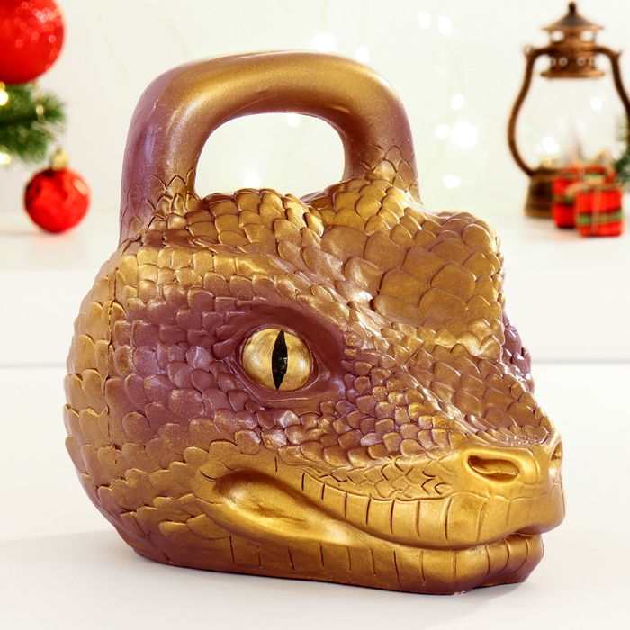 Новый год. Символ 2025. Копилка Новый год. Символ 2025. Копилка "Гиря Змея" коричневая, 20см