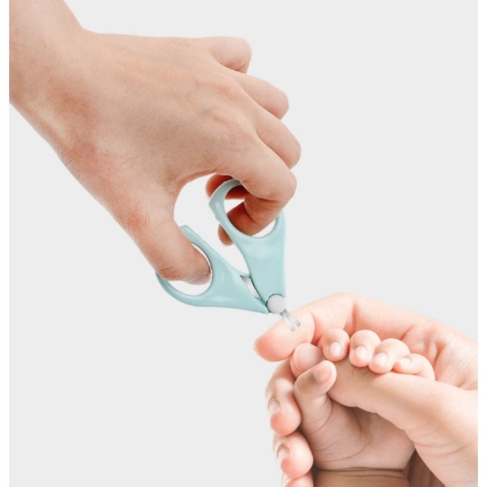 Ножницы детские безопасные, маникюрные, с чехлом, от 0 мес., цвет голубой Ножницы детские безопасные, маникюрные, с чехлом, от 0 мес., цвет голубой