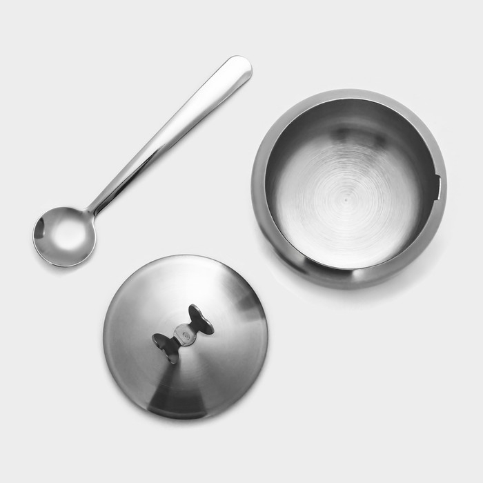 Сахарница из нержавеющей стали «Нежа», 300 мл, 11×8,5 см Сахарница из нержавеющей стали «Нежа», 300 мл, 11×8,5 см