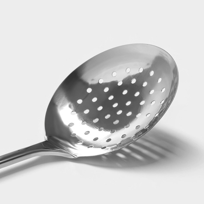 Шумовка из нержавеющей стали Доляна «Стандарт», h=32 см, цвет серебряный Шумовка из нержавеющей стали Доляна «Стандарт», h=32 см, цвет серебряный