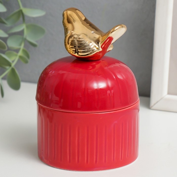 Шкатулка керамика Шкатулка керамика "Золотая птица. Купол" МИКС 11,5х8х8 см