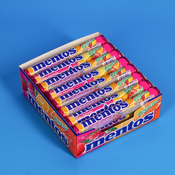 Жевательная конфета Mentos, фрукты, 37 г Жевательная конфета Mentos, фрукты, 37 г