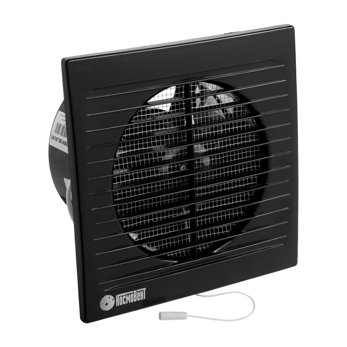 Вентилятор вытяжной Вентилятор вытяжной "КосмоВент" В125ВК, d=125 мм, 12 Вт, 41 дБ, 160 м³/ч, с выключ., черный