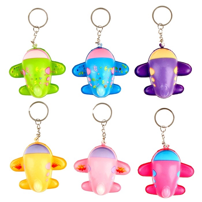 Мялка сквиши Мялка сквиши "Самолётик" на брелоке, цвета МИКС