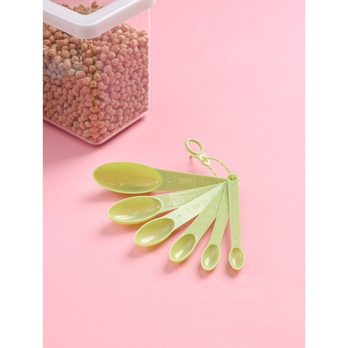 Набор мерных ложек Доляна «Изящество», 6 шт, 13×3 см, цвет МИКС