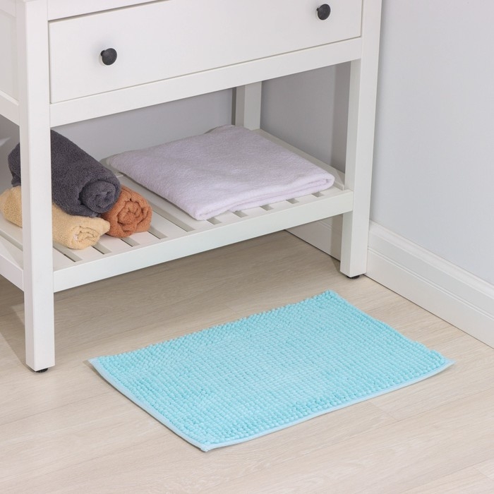 Коврик для дома Доляна «Букли», 40×60 см, цвет голубой Коврик для дома Доляна «Букли», 40×60 см, цвет голубой