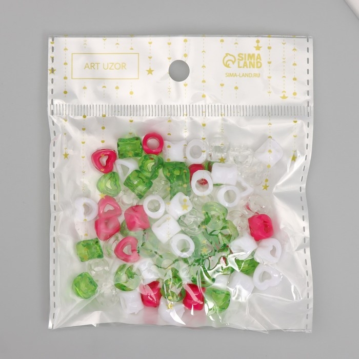 Бусины для творчества пластик Бусины для творчества пластик "Лёгкое сердце" МИКС набор 20 гр 0,9х0,9х0,9 см