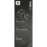 Наушники JBL T110, вакуумные, микрофон, 100дБ, 16 Ом, 3.5 мм, 1.2 м, черные