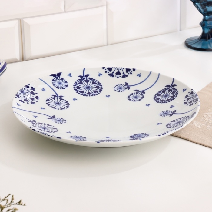 Тарелка Тарелка "Романс одуванчик", д-270мм, нео гжель