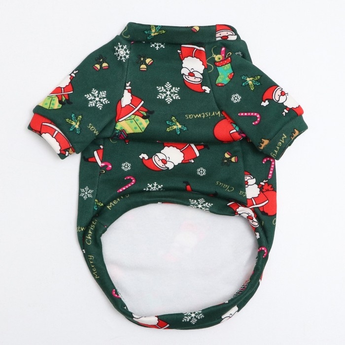 Новый год. Кофта новогодняя для животных  Новый год. Кофта новогодняя для животных "Подарки", размер S, зелёный (ДС 26, ОШ 22, ОГ 34 см)