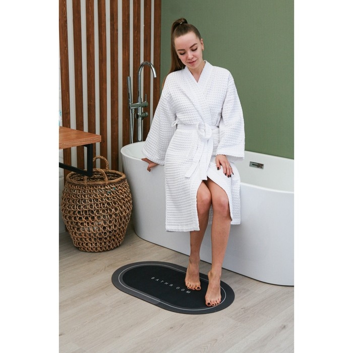 Коврик для ванной Доляна Bathroom, 48×78 см, цвет чёрный Коврик для ванной Доляна Bathroom, 48×78 см, цвет чёрный