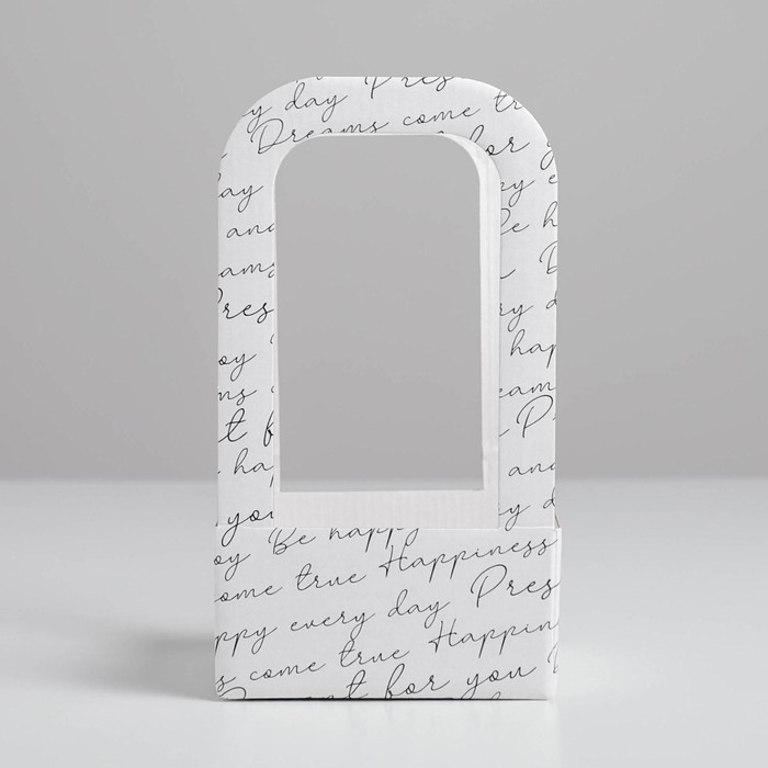 Коробка-переноска для цветов «Послание», 12 см × 12 см × 22 см Коробка-переноска для цветов «Послание», 12 см × 12 см × 22 см