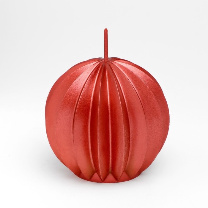 Свеча фигурная  Свеча фигурная "Шар граненый", 6,5х6,5 см, красный, в коробке