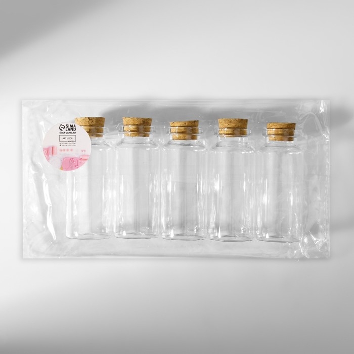 Баночки для хранения бисера d = 3 × 7,3 см, 5 шт Баночки для хранения бисера d = 3 × 7,3 см, 5 шт