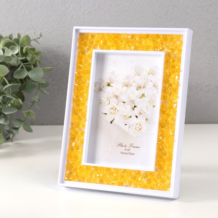 Фоторамка пластик 10х15 см Фоторамка пластик 10х15 см "Жёлтые камешки" 2х14,7х19,7 см