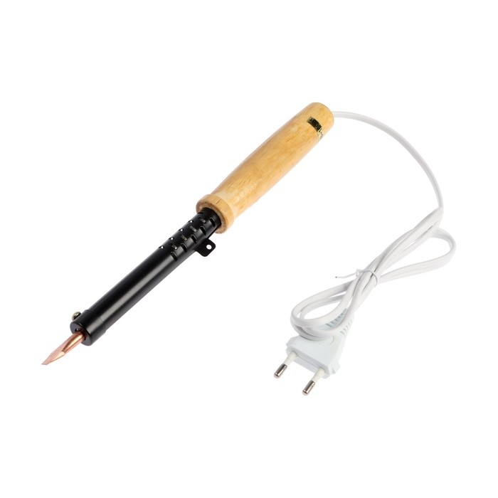 Паяльник ТУНДРА, ЭПСН, деревянная рукоятка, клиновидное жало d=6.2 мм, 100 Вт, 220 В Паяльник ТУНДРА, ЭПСН, деревянная рукоятка, клиновидное жало d=6.2 мм, 100 Вт, 220 В