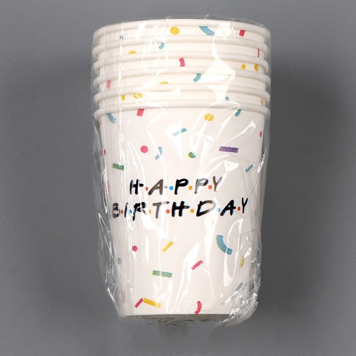 Стакан одноразовый бумажный «HAPPY BIRTHDAY», 250 мл, набор 6 шт. Стакан одноразовый бумажный «HAPPY BIRTHDAY», 250 мл, набор 6 шт.