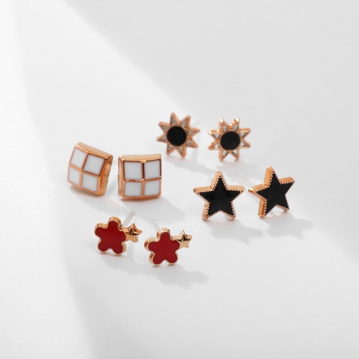 Пусеты в коробке 36 пар «Адель», цвет МИКС в золоте Пусеты в коробке 36 пар «Адель», цвет МИКС в золоте