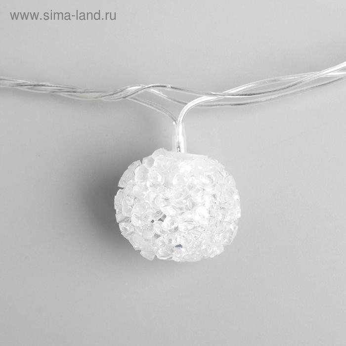 Гирлянда «Нить» 5 м с насадками «Шарики акриловые», IP20, прозрачная нить, 20 LED, свечение мульти (RG/RB), мигание, 220 В