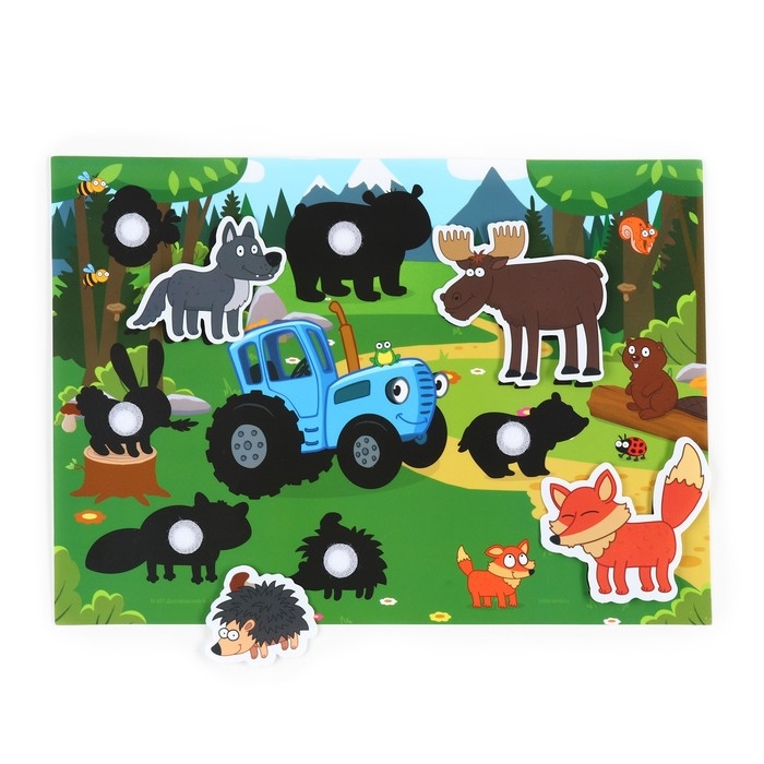 Игра развивающая на липучках Игра развивающая на липучках "Изучаем животных", Синий трактор