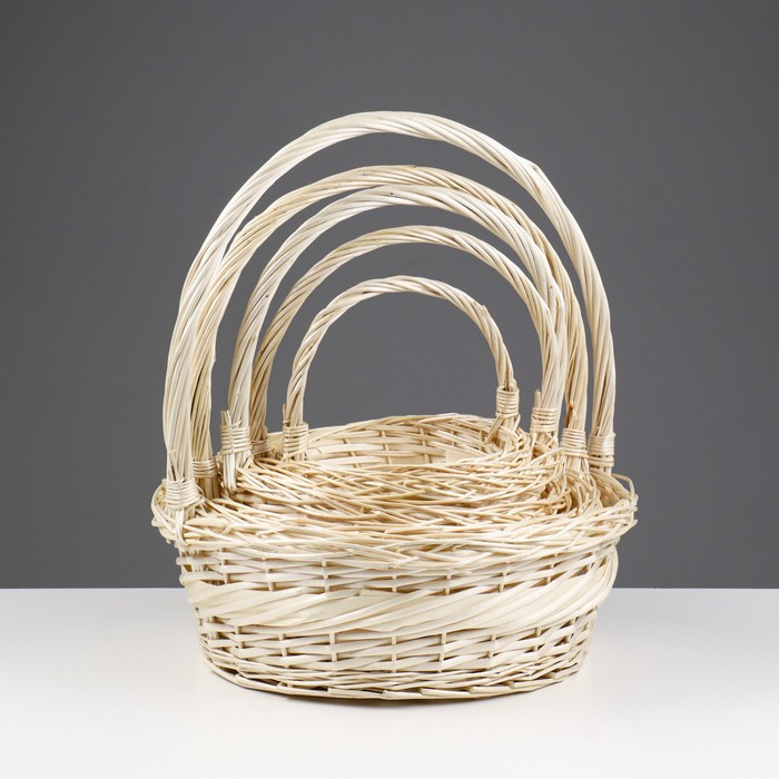 Набор корзин, 5 шт, 40×14/42 см, 35×13/38 см, 30×12/33 см, 26×11/28 см, 20×10/24 см, ива Набор корзин, 5 шт, 40×14/42 см, 35×13/38 см, 30×12/33 см, 26×11/28 см, 20×10/24 см, ива