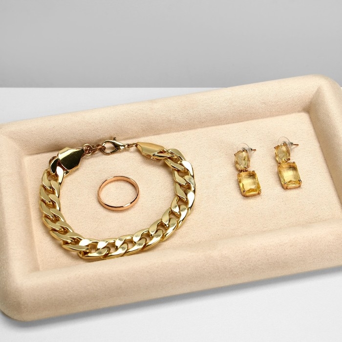 Подставка для украшений универсальная без вставок «Плюш», флок, 12×20×1,8 см, цвет бежевый Подставка для украшений универсальная без вставок «Плюш», флок, 12×20×1,8 см, цвет бежевый