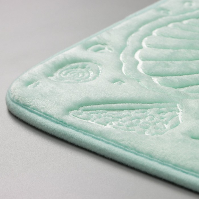 Коврик для ванной Доляна «Морское дно», 50×70 см, цвет бирюзовый Коврик для ванной Доляна «Морское дно», 50×70 см, цвет бирюзовый